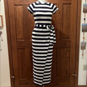 Brooks Brothers striped fitted maxi dress XS-S